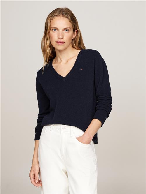 Tommy Hilfiger Soft Wool VNK LS Sweater Kvinde Desert Sky Langærmede Bluser Str L - hos Magasin