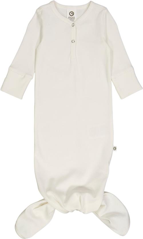 Se Müsli by Green Cotton Rib l/s Knot Gown Str 68 - Balsam Cream Heldragter Bomuld hos Magasin ved Magasin