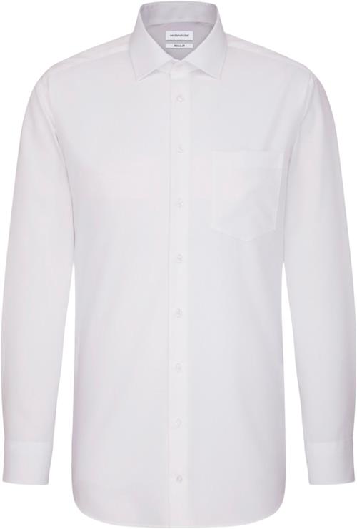 Seidensticker Business Shirt Regular Long Sleeve Kentcollar Uni Mand White Langærmede Skjorter Regular Fit Str 43 - hos Magasin