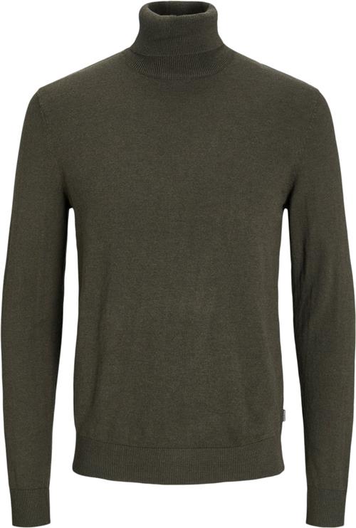 Jack & Jones Jjeemil Knit Roll Neck Noos Mand Olive Night/melange Turtlenecks Str L - hos Magasin