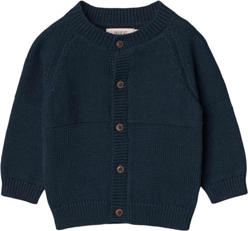 Se Wheat Strik Cardigan Eddy Str 2 år / 92 cm - Blå Cardigans Bomuld hos Magasin ved Magasin