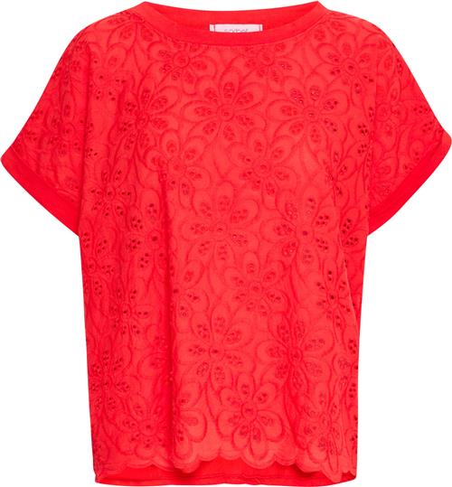 Sorbet Sbjacey Flower TEE Kvinde Ribbon Red Kortærmede T-shirts Str S/M - hos Magasin