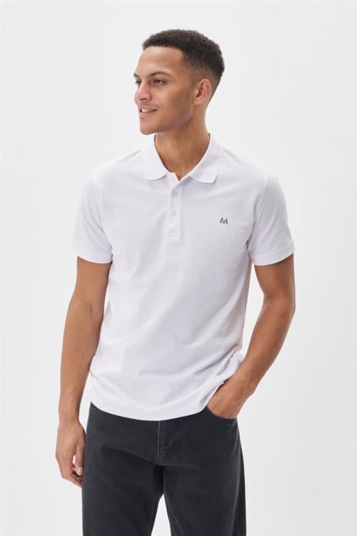 Matinique Mapoleo Melange Mand White Kortærmede Poloer Regular Fit Str S - hos Magasin