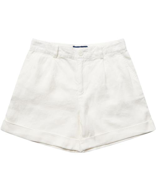 Se Polo Ralph Lauren Pleated Linen Short Str 12 / 12 år - Hvid Shorts & Bloomers hos Magasin ved Magasin