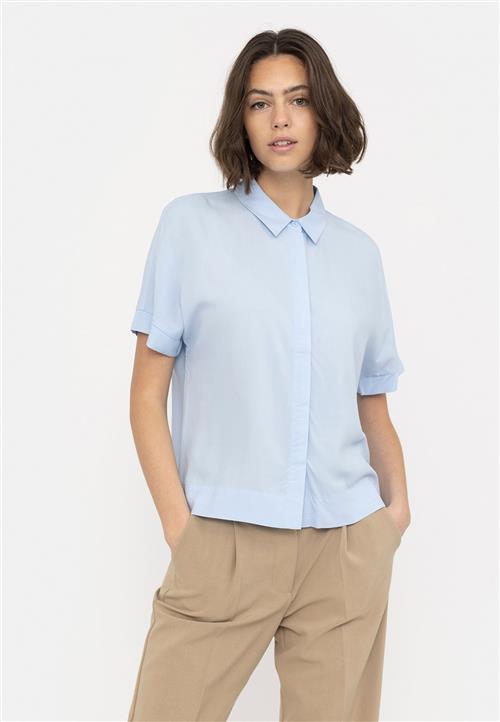 Soft Rebels Srfreedom SS Shirt Kvinde Cashmere Blue Kortærmede Skjorter Loose Fit Str XXL - hos Magasin