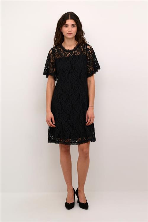 Cream Crkit Lace Dress Kvinde Pitch Black Korte Kjoler Str XS - hos Magasin