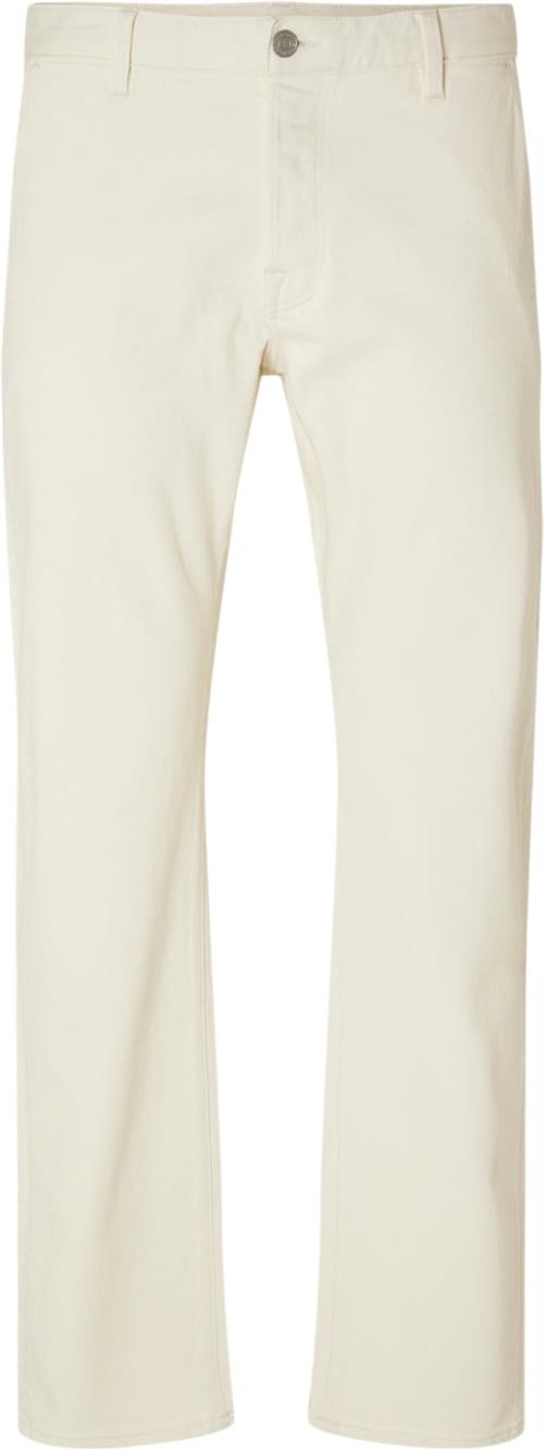 Selected Homme Slh196straight Dave 3411 Color CHI Mand Egret Chinos Str "32/""34" - hos Magasin