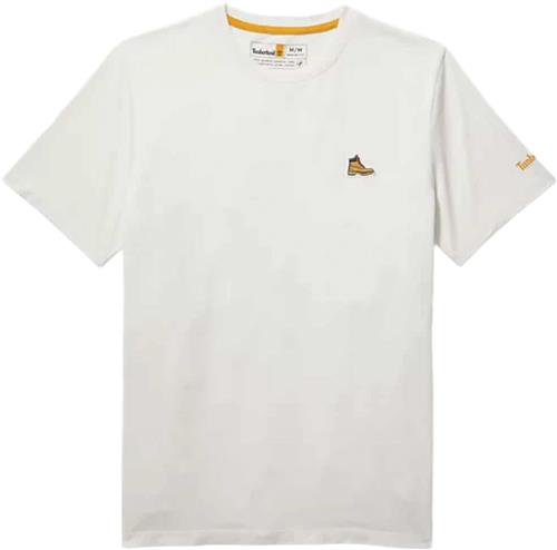 TIMBERLAND Boot Logo tee Mand White Kortærmede T-shirts Str L - Bomuld hos Magasin