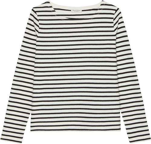 Marc O’Polo Tshirt, Long Sleeve, Boat Neck, st Kvinde Multi Langærmede T-shirts Str S - hos Magasin