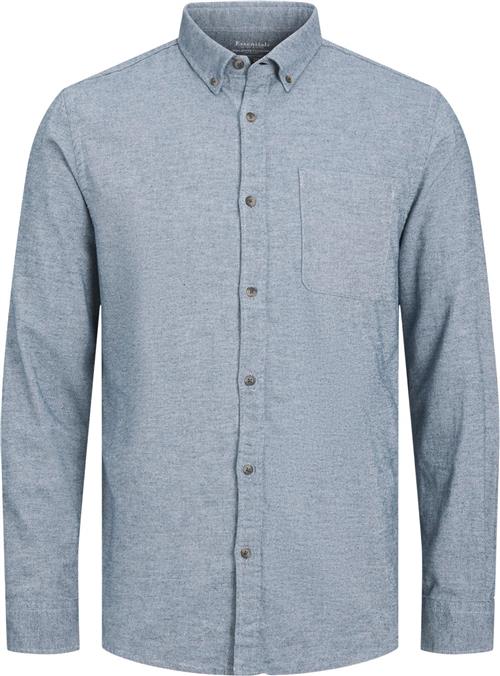 Jack & Jones Jjeclassic Melange Shirt LS SN Mand Faded Denim Langærmede Skjorter Str S - hos Magasin