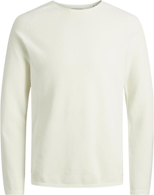 Se Jack & Jones Jjehill Knit Crew Neck Noos Mand Cloud Dancer Sweaters Str XXL - hos Magasin ved Magasin