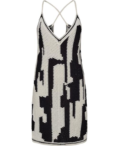 Lala Berlin Dress Kaleen Kvinde Black White Crochet Korte Kjoler Str L - hos Magasin