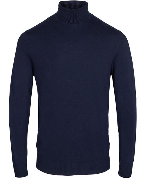 Jack & Jones Jjeemil Knit Roll Neck Noos Mand Blå Turtlenecks Str L - hos Magasin