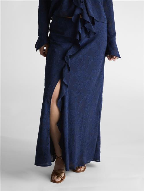 Neo Noir Vinza Burnout Skirt Kvinde Navy Maxi Nederdele Str 44 - hos Magasin