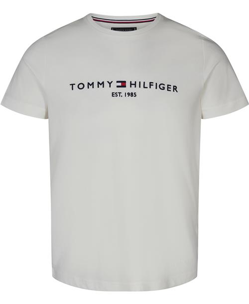 Tommy Hilfiger Core Tommy Logo TEE Mand Hvid Kortærmede T-shirts Str L - Bomuld hos Magasin