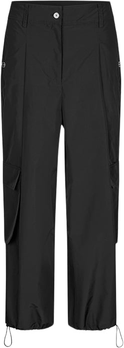 Stine Goya Sgchrissy, 2122 Liquid Taffeta Kvinde Jet Black Cargo Bukser Str XL - hos Magasin