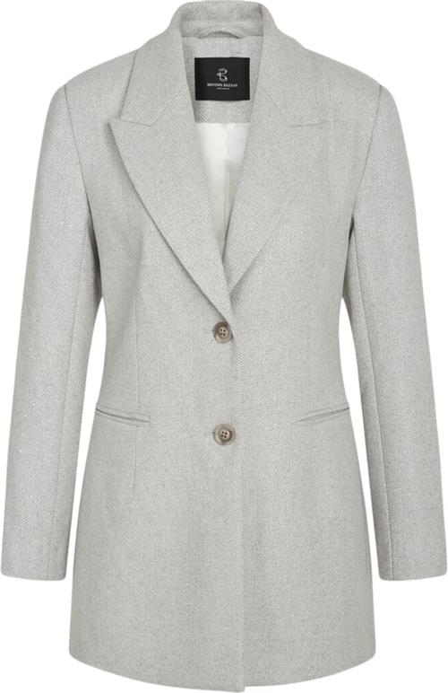 Bruuns Bazaar Elderbbfana Blazer Kvinde Light Grey Melang Blazere Str 42 - Uld hos Magasin