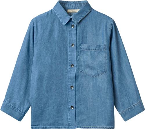 Fliink Hurlum Oversize Shirt Str 4Y/104 - Light Denim Blue Skjorter Denim hos Magasin