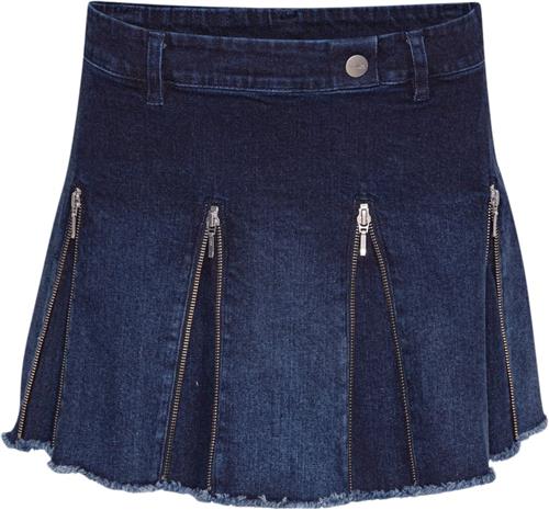 Cannari Concept Zip Mini Pleat Skirt Kvinde Vintage Indigo Blue Korte Nederdele Str 34 - hos Magasin