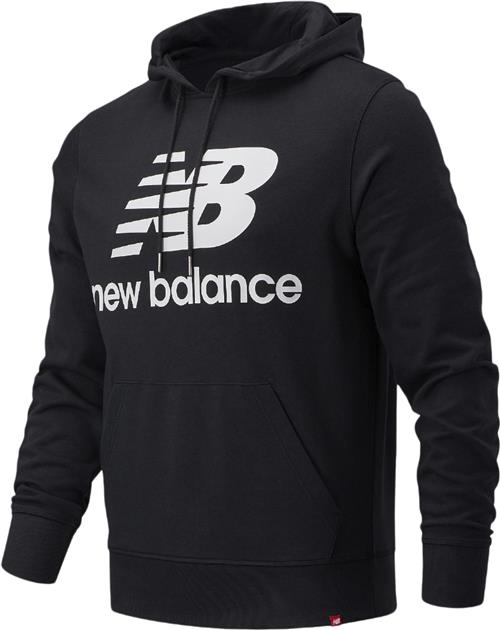 Se New Balance Stacked Logo Hoodie Mand Black Hoodies Str XL - Bomuld hos Magasin ved Magasin