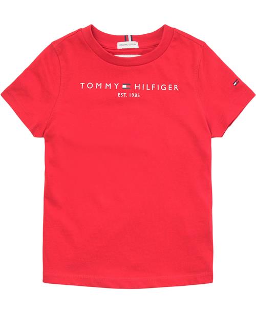 Tommy Hilfiger Essential TEE S/S Str 5 år / 110 cm - Deep Crimson Kortærmede T-shirts Bomuld hos Magasin