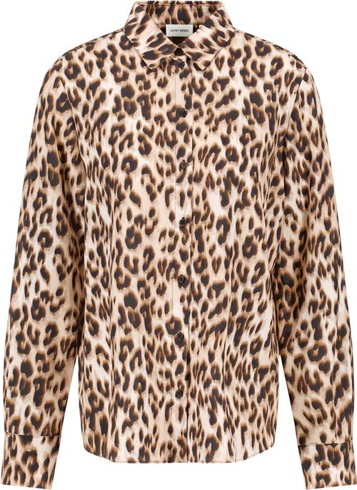 Gerry Weber Blouse 1/1 Sleeve Kvinde Sesame/camel/schwarz Leo Print Toppe Str 44 - hos Magasin