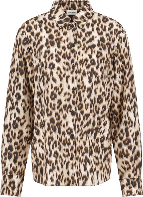 Gerry Weber Blouse 1/1 Sleeve Kvinde Sesame/camel/schwarz Leo Print Toppe Str 36 - hos Magasin