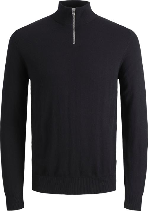 Jack & Jones Jjeemil Knit Half ZIP Noos Mand Sort Turtlenecks Str XS - hos Magasin