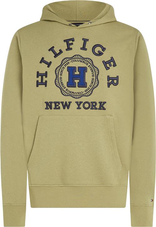 Se Tommy Hilfiger Hilfiger Coin Linen Hoody Mand Faded Olive Hoodies Str M - hos Magasin ved Magasin