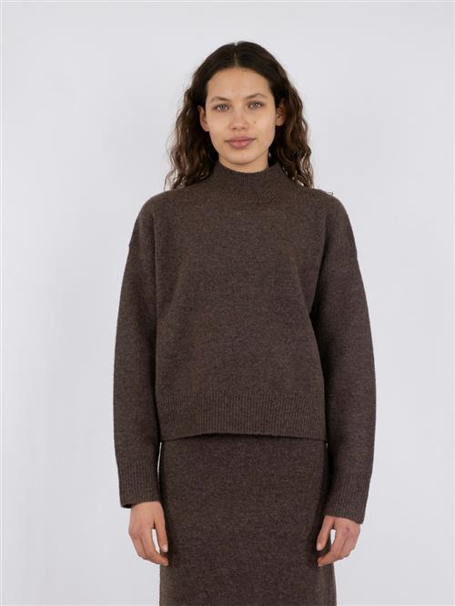 Se Neo Noir Paulina Knit Blouse Kvinde Brown Melange Sweaters Str 42 - hos Magasin ved Magasin