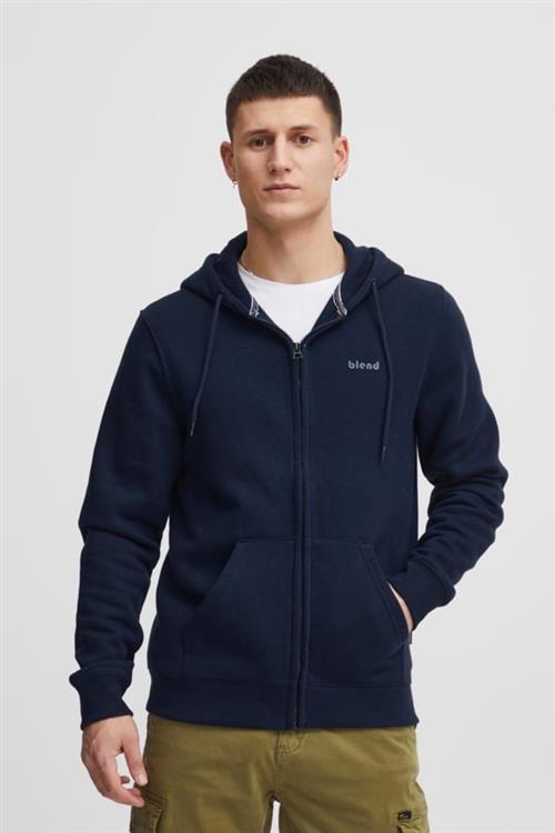 Se Blend Bhdownton Zipthrough Sweatshirt Mand Dress Blues Hoodies Regular Fit Str XXXL - hos Magasin ved Magasin