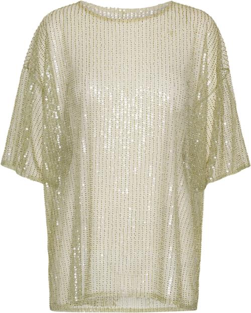 REMAIN Sequin Shirt Kvinde Bog Kortærmede T-shirts Str 34 - hos Magasin