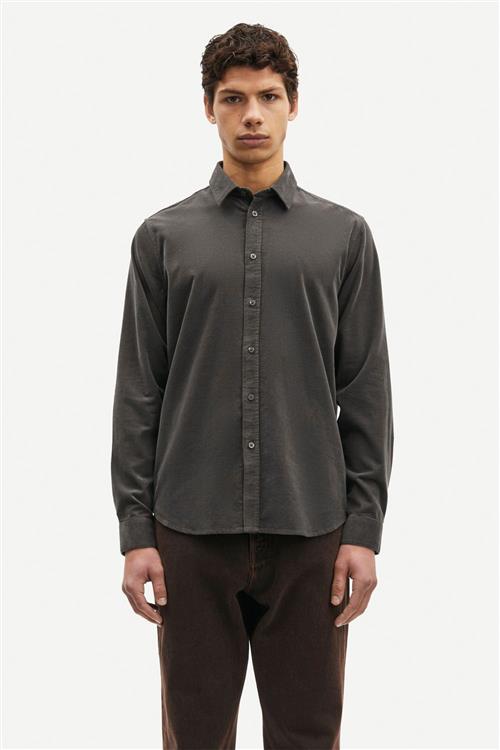 Samsøe Samsøe Saliam NX Shirt 10504 Mand Volcanic Ash Langærmede Skjorter Str M - hos Magasin