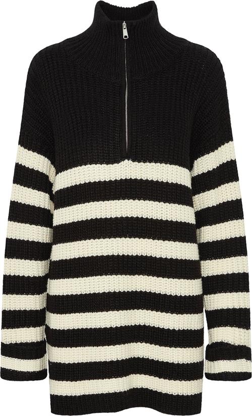 Se ICHI Ihbarisa LS Kvinde Black Rullekraver Loose Fit Str XS - hos Magasin ved Magasin