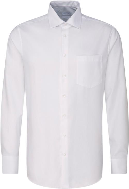 Seidensticker Business Shirt Regular Long Sleeve Kentcollar Uni Mand White Langærmede Skjorter Str 43 - hos Magasin