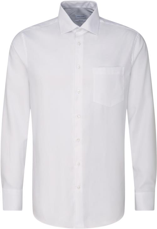 Seidensticker Business Shirt Regular Long Sleeve Kentcollar Uni Mand White Langærmede Skjorter Str 38 - hos Magasin