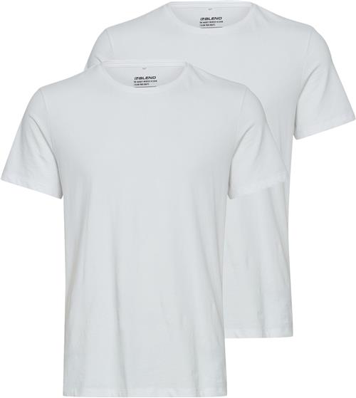 Se Blend Bhdinton Crew Neck tee 2pack Noos Mand White Kortærmede T-shirts Slim Fit Str L - hos Magasin ved Magasin