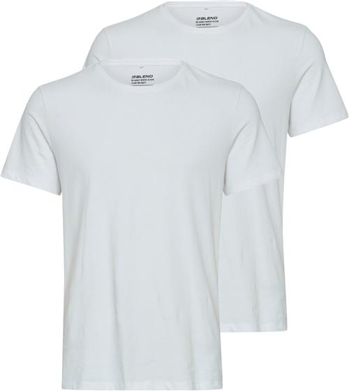 Blend Bhdinton Crew Neck tee 2pack Noos Mand White Kortærmede T-shirts Slim Fit Str M - hos Magasin