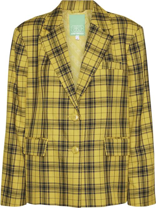 Something New Sncher Oversize Blazer NST Kvinde Sulphur/checks Blazere Str 42 - hos Magasin