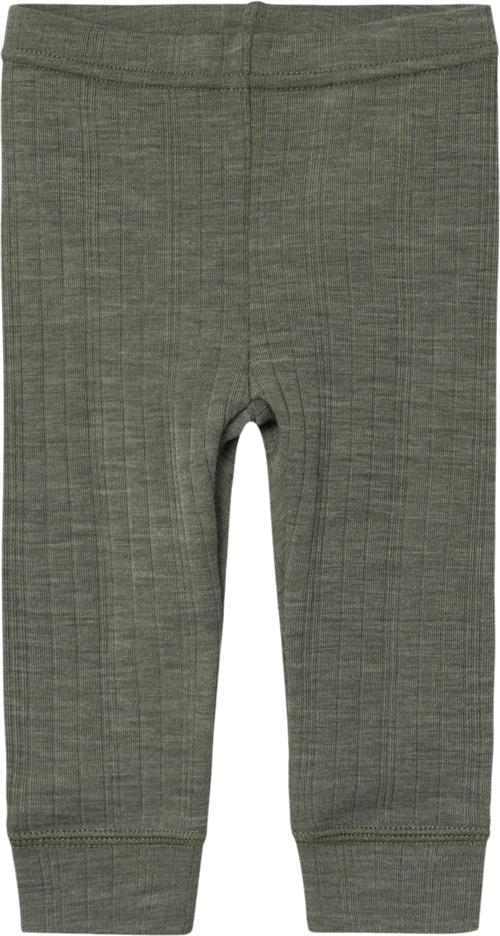 Name It Nbmwang Wool Needle Longjohn Solid Str 74 - Mulled Basil Leggings hos Magasin