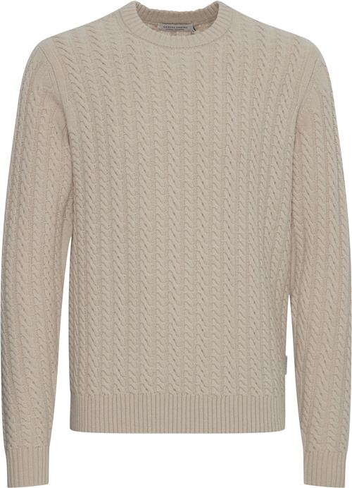 Casual Friday Cfkarl Cable Wool mix Knit Mand Light Sand Cardigans Regular Fit Str XL - hos Magasin