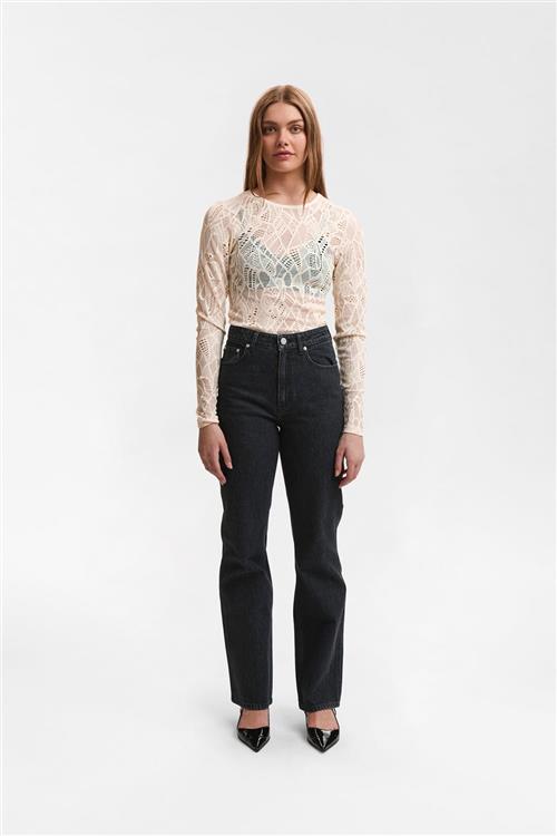 Se Gestuz Hilmagz Lace ls Blouse Kvinde Egret Langærmede Bluser Str XS - hos Magasin ved Magasin