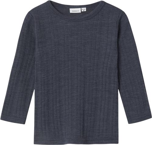 Se Name It Nmmwang Wool Needle LS TOP Solid NO Str 92 - Ombre Blue Langærmede T-shirts hos Magasin ved Magasin