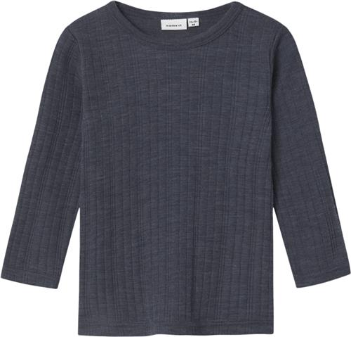 Se Name It Nmmwang Wool Needle LS TOP Solid NO Str 86 - Ombre Blue Langærmede T-shirts hos Magasin ved Magasin