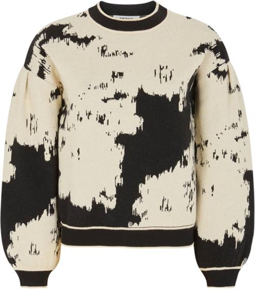 Soft Rebels Srrogue Pattern Knit Kvinde Jacquard Pattern Arctic Wolf Langærmede Bluser Str S - hos Magasin