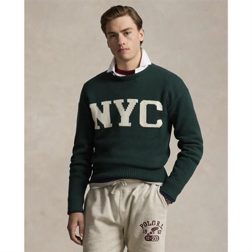 Se Polo Ralph Lauren Wool Blendlsl-plo Mand Green Combo Sweaters Str XL - hos Magasin ved Magasin