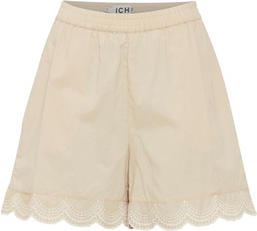 ICHI Ihsaidi SHO Kvinde Oxford Tan Casual Shorts Str 44 - hos Magasin