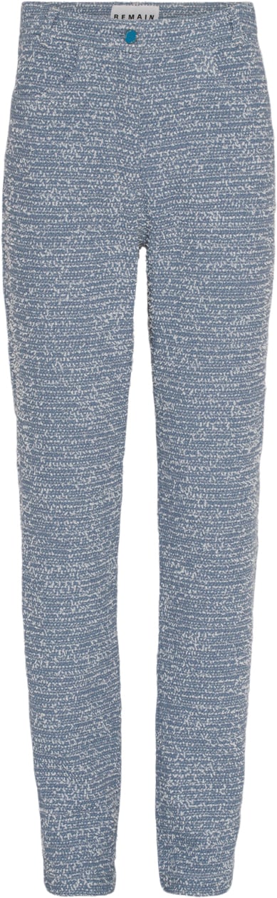 REMAIN Bold Weave Straight Pants Kvinde Riviera Comb. Bukser Med Lige Ben Str 34 - hos Magasin