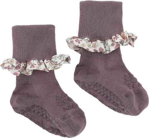 GoBabyGo Nonslip Socks - Bamboo / Liberty Str 1-2y (size - Misty Plum / Donn Strømper Bomuld hos Magasin