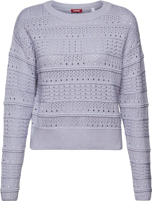 Esprit Boatneck str sw Kvinde Light Blue Lavender Sweaters Str L - hos Magasin